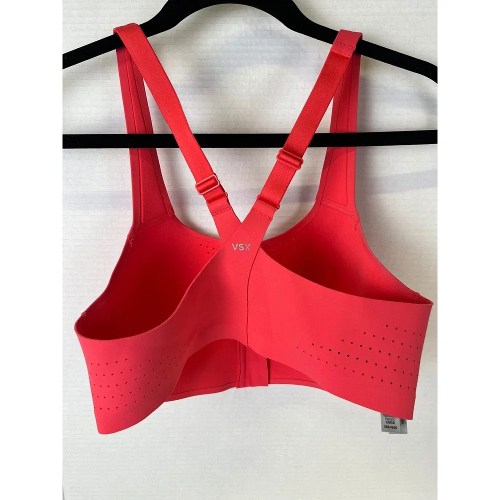 Victoria's Secret VSX Avant Featherweight Max Front Zip Sports Bra Coral‎ 36B